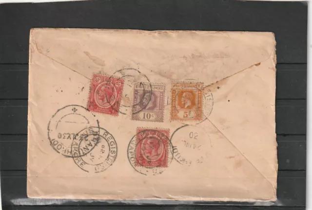 Straits Settlements Singapore COVER TO India 1930