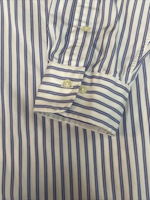 POLO RALPH LAUREN Regent Custom Fit Striped Dress Shirt Mens Size 17.5 ...