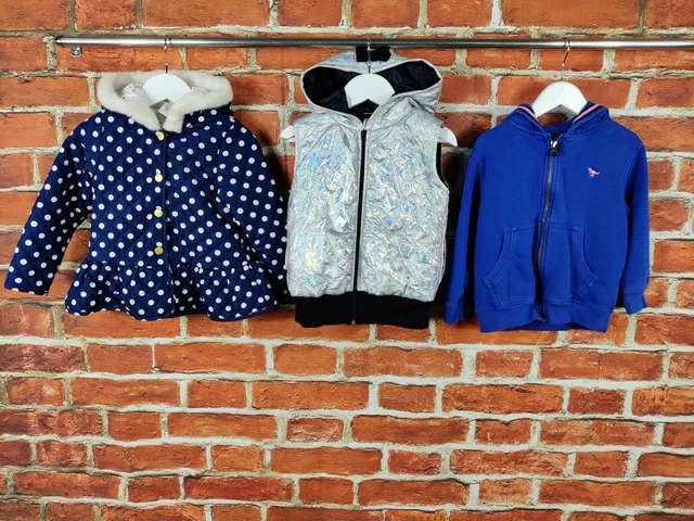 Girls Bundle Age 3-4 Years Next Etc Coat Jacket Hoodie Gilet Navy Spots 104Cm