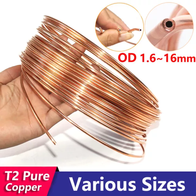 Soft Copper Tube Pipe Refrigeration Coil T2 Ø 1/2/3/4/5/6/8/10/12~16mm Microbore