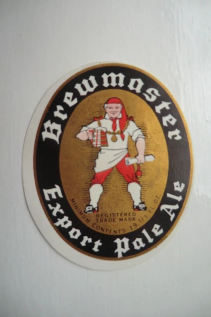 MINT BREWMASTER EXPORT PALE ALE 19 1/3 fl oz BREWERY BEER BOTTLE LABEL