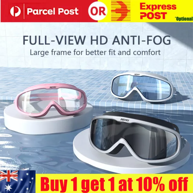 Swim Goggles Waterproof Anti-Fog UV Swimming Glasses for Adult Adjustable AU