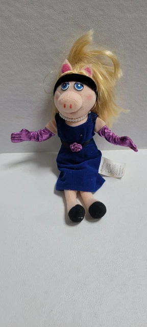 Jim Henson Muppets Miss Piggy 2004 Sababa Toys Plush Doll  Blue Dress 9"