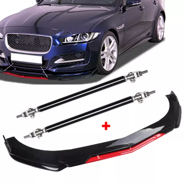 Frontspoiler Frontlippe Frontansatz Spoiler + Stützstange für Jaguar XE XF XJ