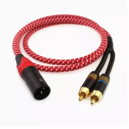 L122 Male To 2 X RCA Double Lotus One-to-two Audio Cable For Mixer Amplifiers
