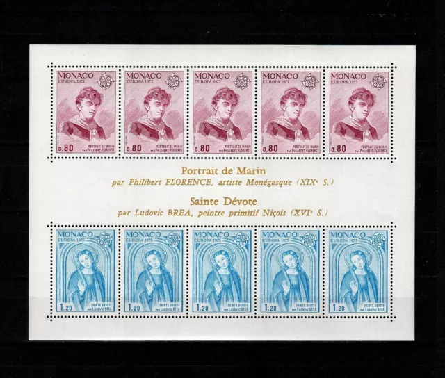 MONACO foglietto Europa CEPT 1975 valori nuovi **/MNH