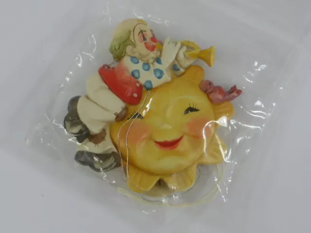 ANRI Toriart Vintage Holz Anhänger Juan Ferrandiz Happy Sonne Clown Trompeter 3