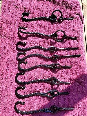 S.hooks Hand Forged.8 Total Acient Design.all With Eye Bolt And 2 With Hitching