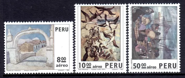 Peru 1973 Paintings - Birds Complete Mint MNH Set SC C387-C389