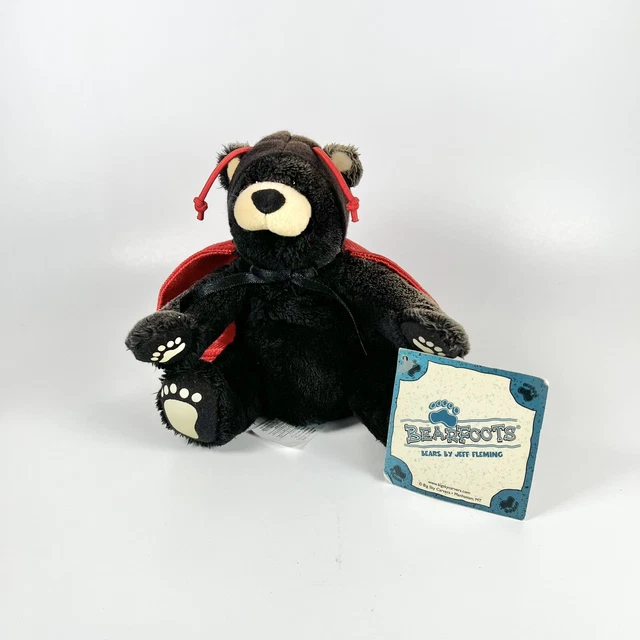 VTG Bearfoots Jeff Fleming Big Sky Carvers 5" Plush Black Bear Ladybug 1996