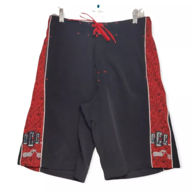 Orange County Choppers Board Shorts Swim Trunks Mens Size 32 Black Red