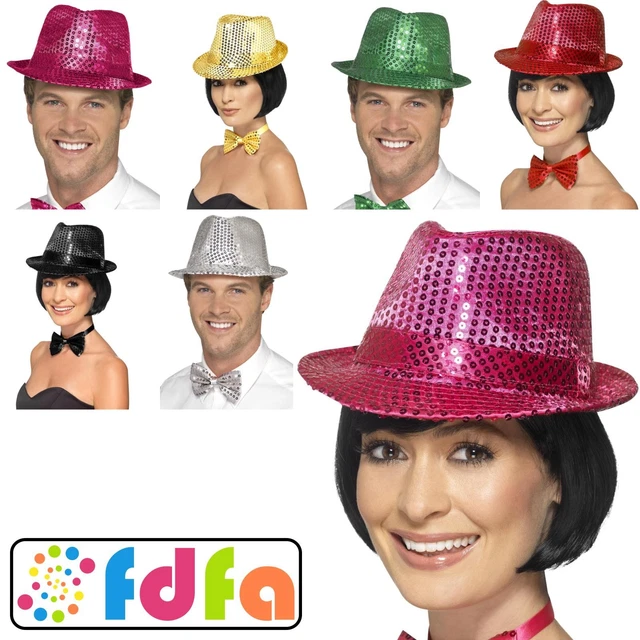 Unisex Adult Sequin Light Up Trilby Red Smiffys | Atlas For Men