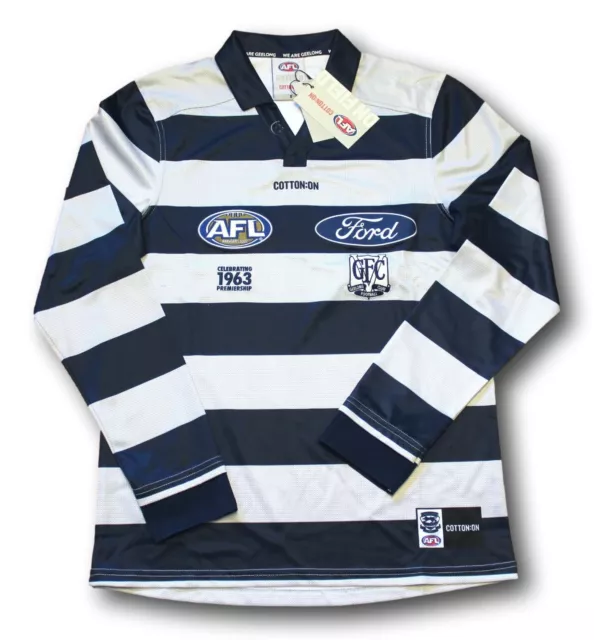 2023 Limited Edition Geelong Cats Long Sleeve Retro Guernsey New Sizes XS-5XL