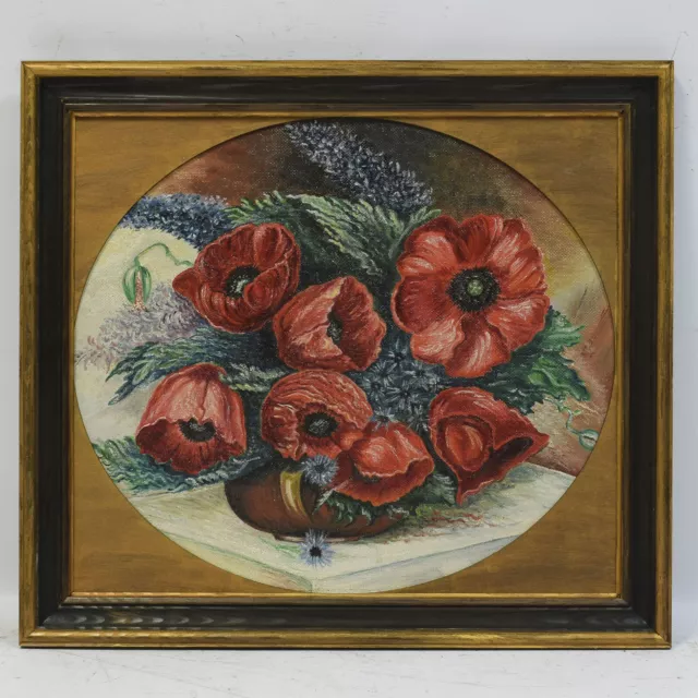 um 1950 Altes ÖlGemälde  Stillleben Blumenstrauß 63x56 cm