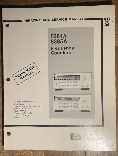 HP 5384A 5385A Frequency Counters Operating and Service Manual 1983