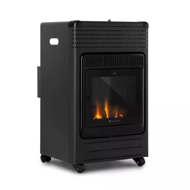 Gasheizofen Gasheizer Heizgerät Garten Terrasse Heizung Feuerschein 3,4kW Rollen