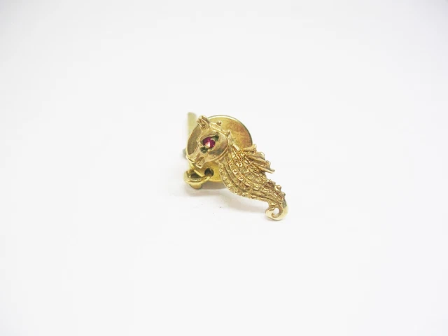 Seahorse Tie Pin vintage Tie Tack with Chain men Necktie Holder Formal Wear