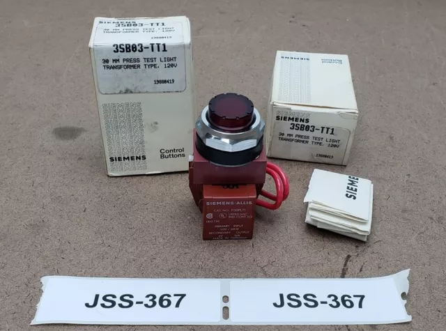 Siemens 3SB03-TT1 Red 30 mm Press To Test Light Transformer Type 120v New OS