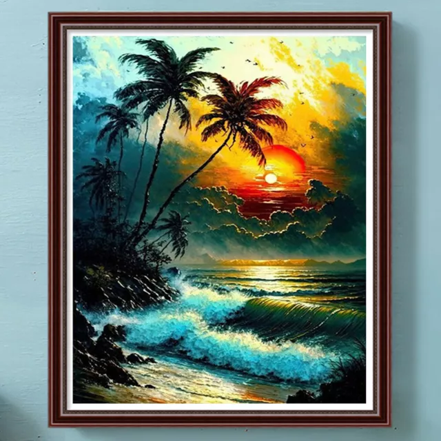 Sunrise Waves - Paint by Numbers Kit for Adults DIY Oil Painting Kit on  Canvas