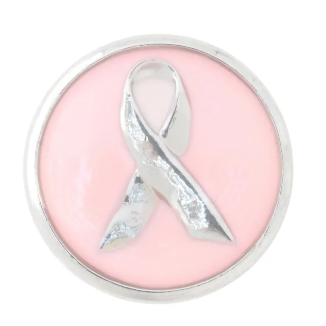 Pink Ribbon Nugz 18MM Snap Button Style Jewelry