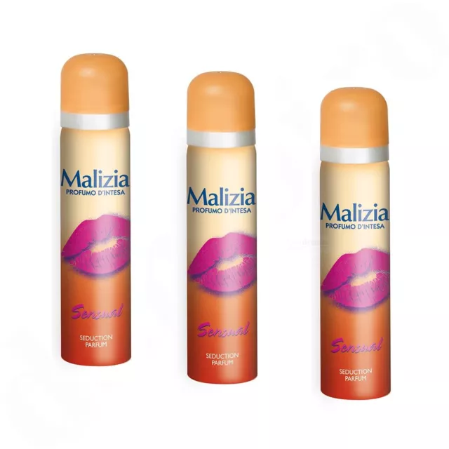 MALIZIA DONNA Body Spray Deo SENSUAL 3x 75ml für Damen