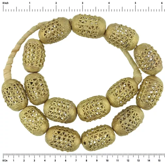 African handmade XL brass beads Ashanti Asante bronze casting lost wax Ghana