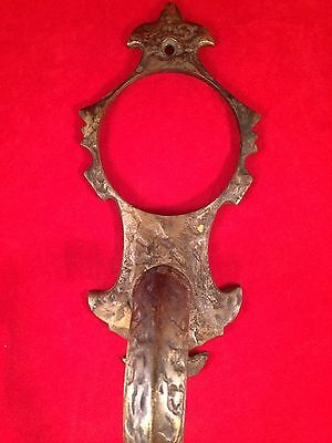 Vintage Reclaimed Salvaged Hammered Brass Doorknob Trim Handle 2