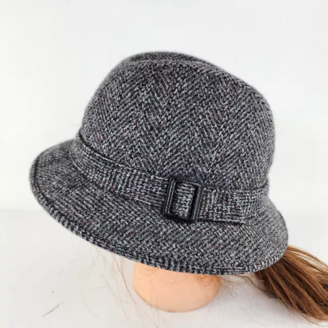 VTG PENDLETON WOOL Hat Bucket Fedora Tweed Size 7 3/8 Charcoal Gray ...
