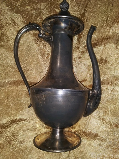 Antique Columbian Silver Co. Quadruple Plate 10" Silver Coffee Pot