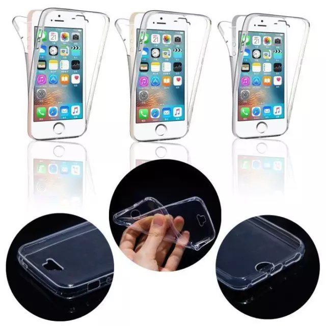 Coque Silicone Transparente Protection 360° Integral Avant + Arriere Pour Iphone