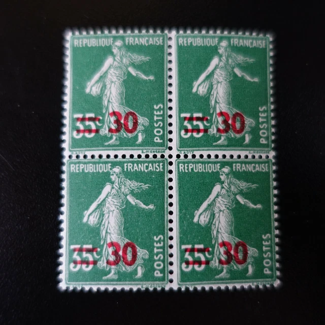 Bloc De 4 Timbres France Type Semeuse Préoblitéré N°56a - Neuf Sans Charnière, TB