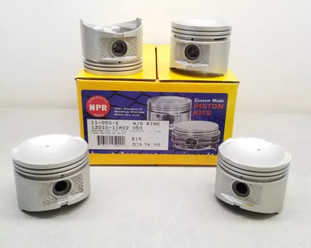 11-050-2 NPR Piston Kit 0.50 Fits Nissan 1.5L SOHC 4CYL 76.000MM E15 E15S