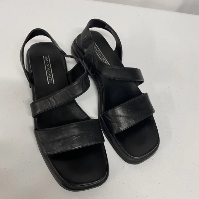 Amanda Smith Black Sandals Shoes Women’s 8 M Strap Casual Formal