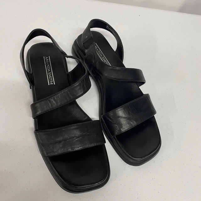 Amanda Smith Black Sandals Shoes Women’s 8 M Strap Casual Formal Amanda Smith Black Sandals Shoes Women’s 8 M Strap Casual Formal