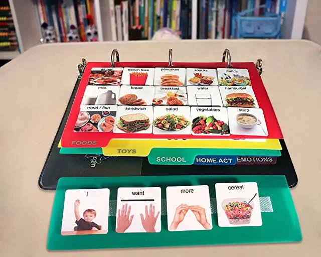 MY COMMUNICAID BOOK COMMUNICATION CARDS WITH ASL NON VERBAL Autism Adhd ...