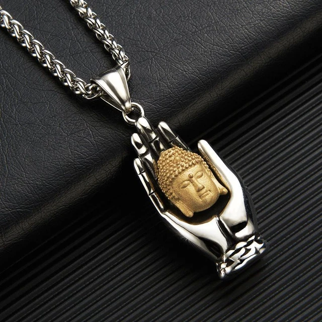 Collar Budista Colgante Cadena Suéter Accesorio Buda Colgante Mano de Buda