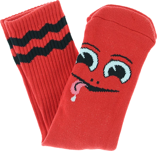 TOY MACHINES HAPPY TURTLE CREW SOCKS RED 1pr
