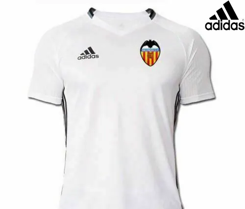 Adidas Ragazzi T-Shirt Valencia FC Bianco Calcio Giocare Slim 9 A 1