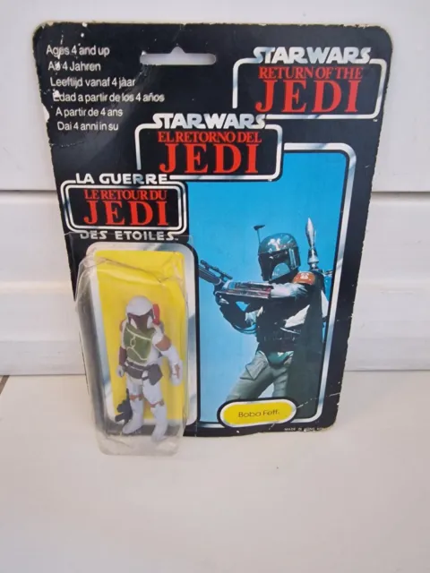 Vintage Star Wars Tri-logo Boba Fett Return Of The Jedi Palitoy può prendere offerte