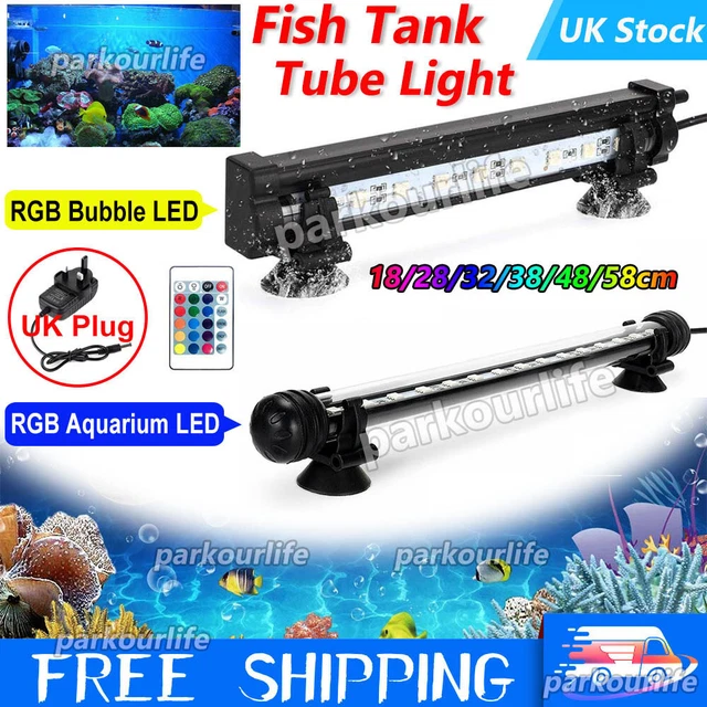 Multi-color RGB LED Air Bubble Curtain Submersible Light for Fish Tank Aquarium