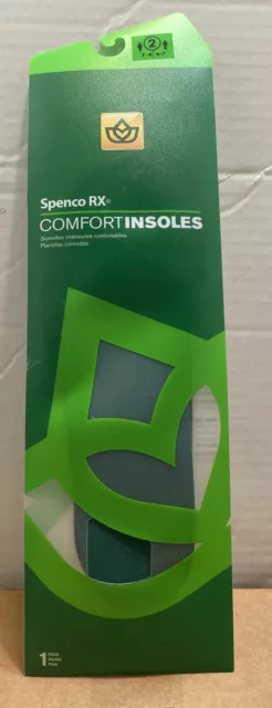 NUEVAS plantillas Spenco RX Comfort Talla 2 Hombres 6-7 Mujer 7-8 (1 PAR)