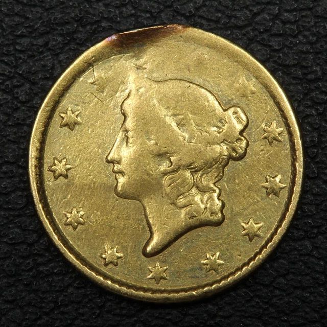 1853 Type 1 $1 One Dollar Gold - Mount Removed