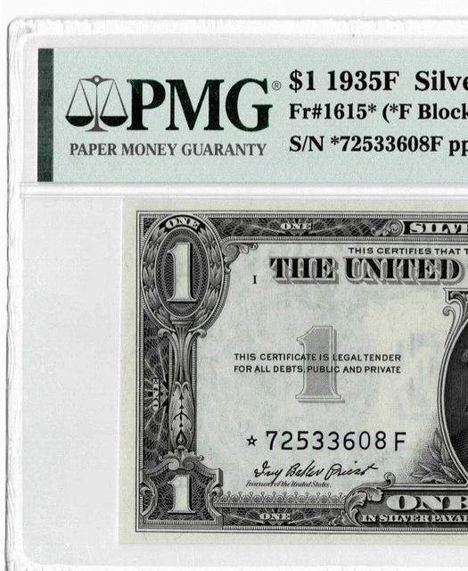 1935F $1 Silver Certificate *Star* note--(*F Block)--PMG Gem 66 EPQ ! 3