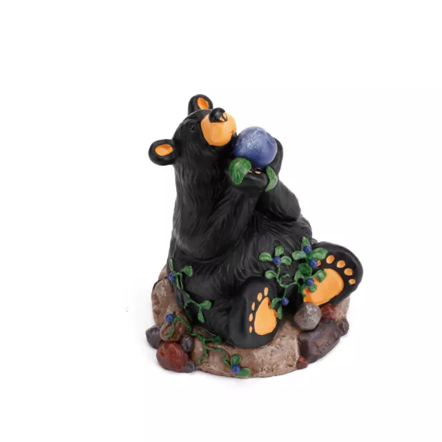 Black Bear by Jeff Fleming Bearfoots "Berry Heaven" mini figurine rustic cabin