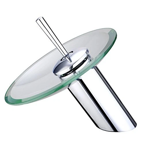 Funime Glas Waschbecken Wasserfall Bad Spüle Mixer Wasserhähne modern mit Schläuchen