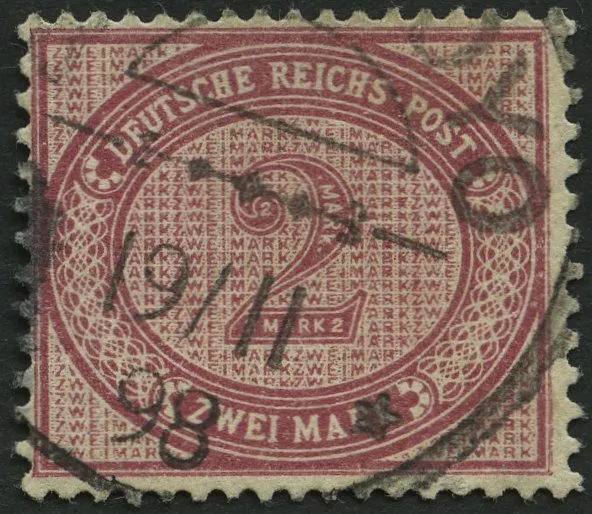DEUTSCH-OSTAFRIKA VO 37e o, 1898, 2 M. dkl`rotkarmin, K1 BAGAMOYO, Pracht, gep