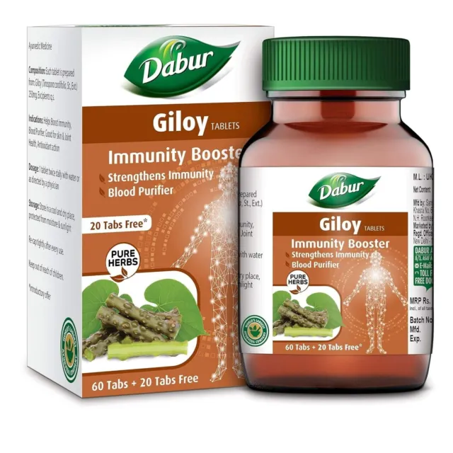 DABUR Giloy compresse 60 compresse purificatore del sangue vegetariano...