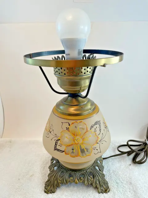 VTG 3 Way Hand Painted GWTW Parlor Table Lamp Base 11"t