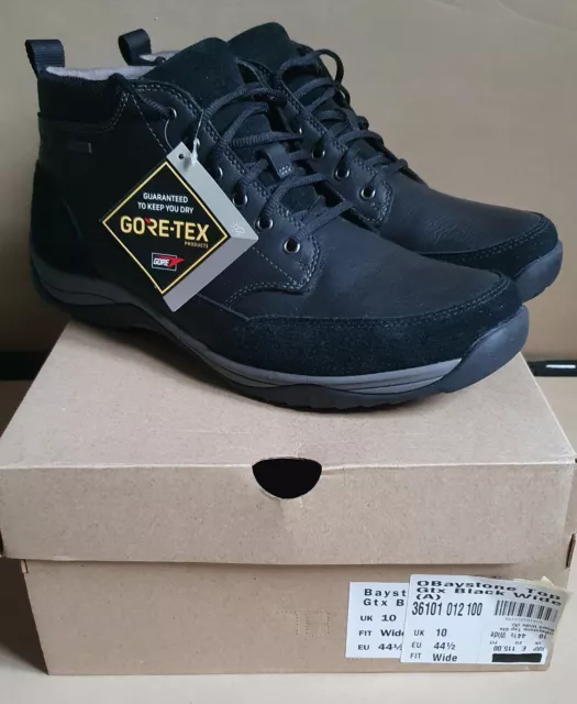 CLARKS BAYSTONE TOP Gtx Men s Black Leather Boots Uk Size 10 H Wide Eu 44.5 115.00 PicClick UK