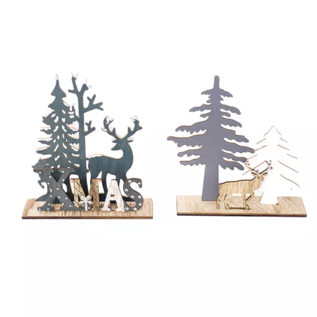 2 pz piccola libreria legno cervo decorazione ornamenti